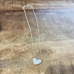 Ari Heart Gold Pendant Necklace in Iridescent Drusy